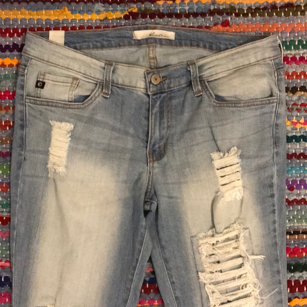 KanCan distressed patched skinny 29 NWOT